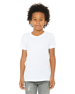 Bella+Canvas Youth CVC Jersey T-Shirt 3001YCV | Solid Wht Blend - Front