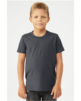 Bella+Canvas Youth CVC Jersey T-Shirt 3001YCV | Heather Mid Navy - Front
