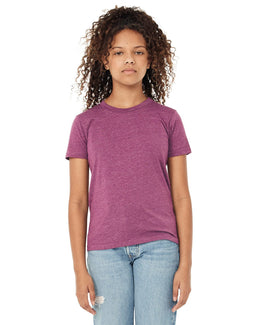 Bella+Canvas Youth CVC Jersey T-Shirt 3001YCV | Heather Magenta - Front