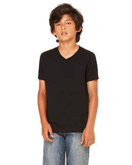 Bella+Canvas Youth V-Neck T-Shirt 3005Y | Black - Front