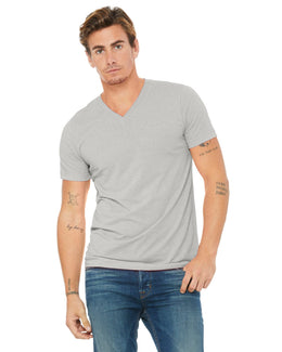 Bella+Canvas Unisex V-Neck T-Shirt 3005 | Silver - Front