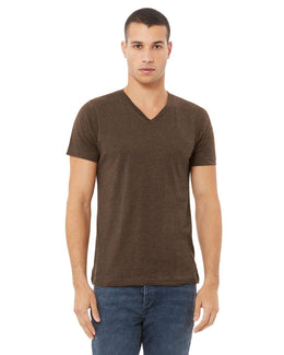 Bella+Canvas Unisex V-Neck T-Shirt 3005 | Heather Brown - Front