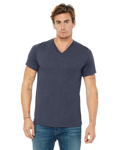 Bella+Canvas Unisex V-Neck T-Shirt 3005 | Heather Navy - Front