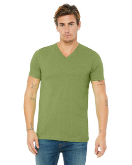 Bella+Canvas Unisex V-Neck T-Shirt 3005 | Heather Green - Front