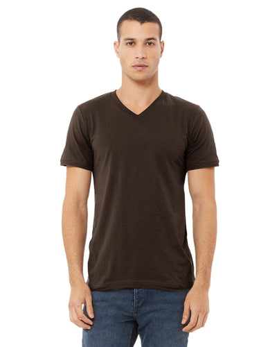 Bella+Canvas Unisex V-Neck T-Shirt 3005 | Brown - Front