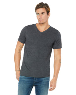 Bella+Canvas Unisex V-Neck T-Shirt 3005 | Dk Grey Heather - Front