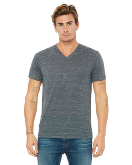 Bella+Canvas Unisex V-Neck T-Shirt 3005 | Charcoal Marble - Front