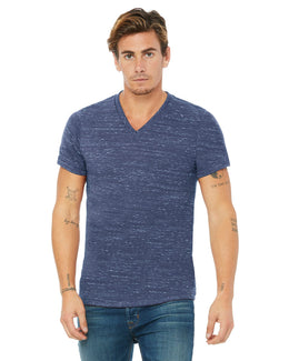 Bella+Canvas Unisex V-Neck T-Shirt 3005 | Navy Marble - Front