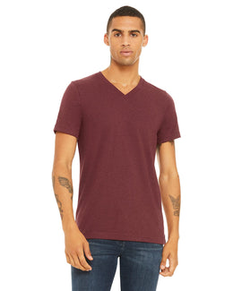 Bella+Canvas Unisex V-Neck T-Shirt 3005 | Heather Cardinal - Front