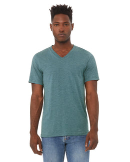 Bella+Canvas Unisex V-Neck T-Shirt 3005 | Hthr Deep Teal - Front