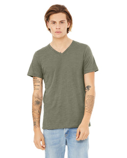 Bella+Canvas Unisex V-Neck T-Shirt 3005 | Olive Slub - Front