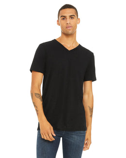 Bella+Canvas Unisex V-Neck T-Shirt 3005 | Solid Black Slub - Front