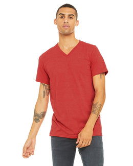 Bella+Canvas Unisex V-Neck T-Shirt 3005 | Heather Red - Front