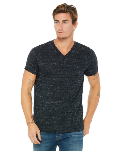 Bella+Canvas Unisex V-Neck T-Shirt 3005 | Black Marble - Front
