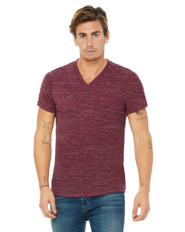 Bella+Canvas Unisex V-Neck T-Shirt 3005 | Maroon Marble - Front