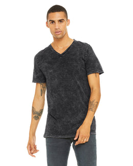 Bella+Canvas Unisex V-Neck T-Shirt 3005 | Blk Mineral Wash - Front