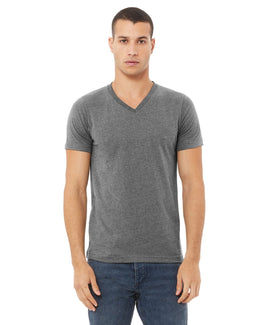 Bella+Canvas Unisex CVC Jersey V-Neck T-Shirt 3005CVC | Deep Heather - Front