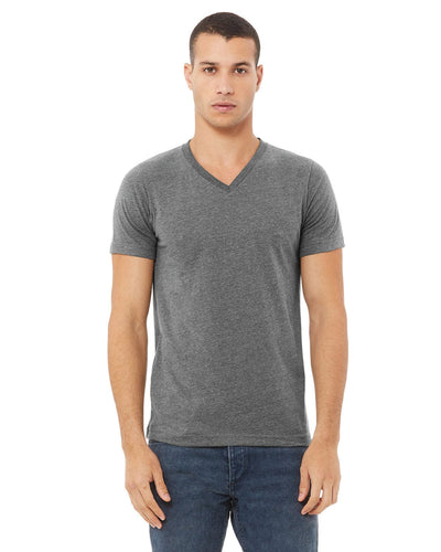 Bella+Canvas Unisex CVC Jersey V-Neck T-Shirt 3005CVC | Deep Heather - Front