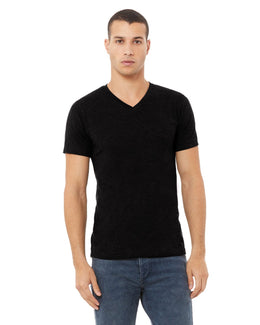 Bella+Canvas Unisex CVC Jersey V-Neck T-Shirt 3005CVC | Solid Blk Blend - Front