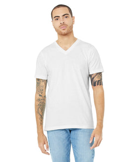 Bella+Canvas Unisex CVC Jersey V-Neck T-Shirt 3005CVC | Solid Wht Blend - Front