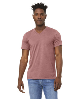 Bella+Canvas Unisex CVC Jersey V-Neck T-Shirt 3005CVC | Heather Mauve - Front