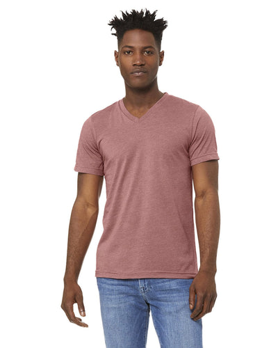 Bella+Canvas Unisex CVC Jersey V-Neck T-Shirt 3005CVC | Heather Mauve - Front