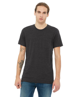 Bella+Canvas Jersey Pocket T-Shirt 3021 | Dark Gry Heather - Front