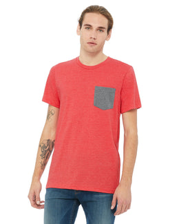 Bella+Canvas Jersey Pocket T-Shirt 3021 | Hthr Red/ Dp Hth - Front