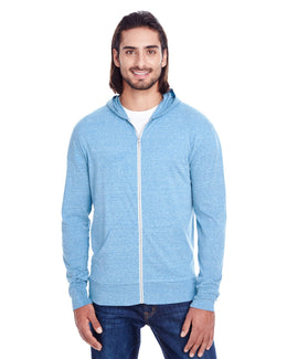 Threadfast Apparel Unisex Triblend Full-Zip Hoodie 302Z | Royal Triblend - Front