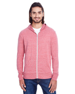 Threadfast Apparel Unisex Triblend Full-Zip Hoodie 302Z | Red Triblend - Front