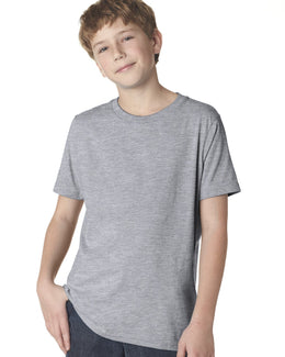 Next Level Boys Premium Short Sleeve Crew Tee 3310 | Heather Gray - Front