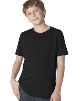 Next Level Boys Premium Short Sleeve Crew Tee 3310 | Black - Front