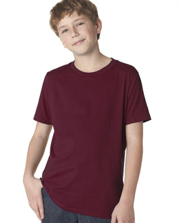 Next Level Boys Premium Short Sleeve Crew Tee 3310 | Maroon - Front