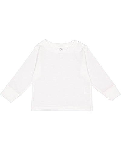 Rabbit Skins Toddler Long Sleeve T-Shirt 3311 | White - Front