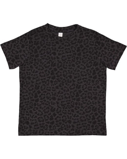Rabbit Skins Toddler Fine Jersey T-Shirt 3321 | Black Leopard - Front
