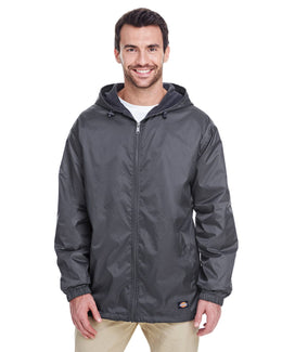 Dickies Fleece-Lined Hooded Nylon Jacket 33237 | Charcoal - Front