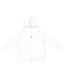 Rabbit Skins Toddler Full-Zip Hooded Sweatshirt 3346 | White - Front