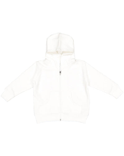 Rabbit Skins Toddler Full-Zip Hooded Sweatshirt 3346 | White - Front