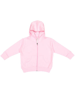 Rabbit Skins Toddler Full-Zip Hooded Sweatshirt 3346 | Pink - Front