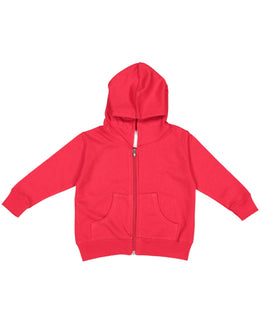 Rabbit Skins Toddler Full-Zip Hooded Sweatshirt 3346 | Red - Front