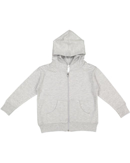 Rabbit Skins Toddler Full-Zip Hooded Sweatshirt 3346 | Heather - Front