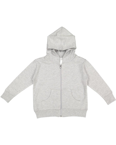 Rabbit Skins Toddler Full-Zip Hooded Sweatshirt 3346 | Heather - Front