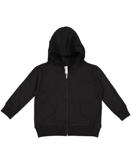 Rabbit Skins Toddler Full-Zip Hooded Sweatshirt 3346 | Black - Front