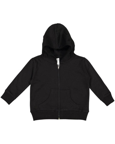 Rabbit Skins Toddler Full-Zip Hooded Sweatshirt 3346 | Black - Front