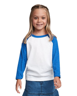 Next Level Youth CVC 3/4-Sleeve Raglan Tee 3352 | Royal/ White - Front
