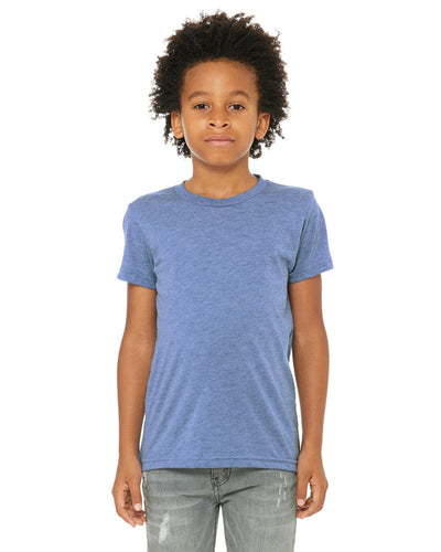 Bella+Canvas Youth Triblend Short Sleeve T-Shirt 3413Y | Blue Triblend - Front