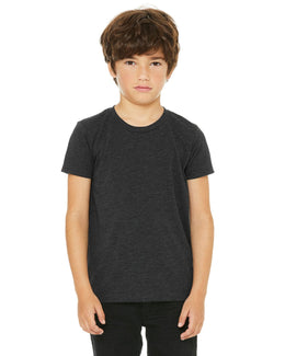 Bella+Canvas Youth Triblend Short Sleeve T-Shirt 3413Y | Char Blk Triblnd - Front