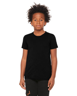 Bella+Canvas Youth Triblend Short Sleeve T-Shirt 3413Y | Solid Blk Trblnd - Front