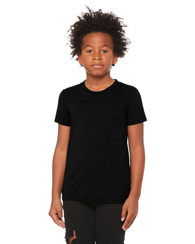 Bella+Canvas Youth Triblend Short Sleeve T-Shirt 3413Y | Solid Blk Trblnd - Front