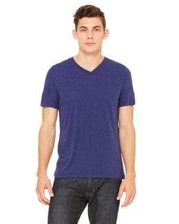 Bella+Canvas Unisex Triblend Short Sleeve V-Neck T-Shirt 3415C | Navy Triblend - Front